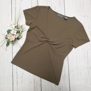 Banana Republic Twist V-Neck Olive Blouse Size XS